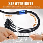 Jamesin 4 Channel CAT6 Shielded Ethercon Cable, with Booted Rj45, Auto-Locking Ethernet, for Studio Setups, Touring, Stage Production, Concerts & Other Applications