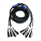 Jamesin 4 Channel CAT6 Shielded Ethercon Cable, with Booted Rj45, Auto-Locking Ethernet, for Studio Setups, Touring, Stage Production, Concerts & Other Applications