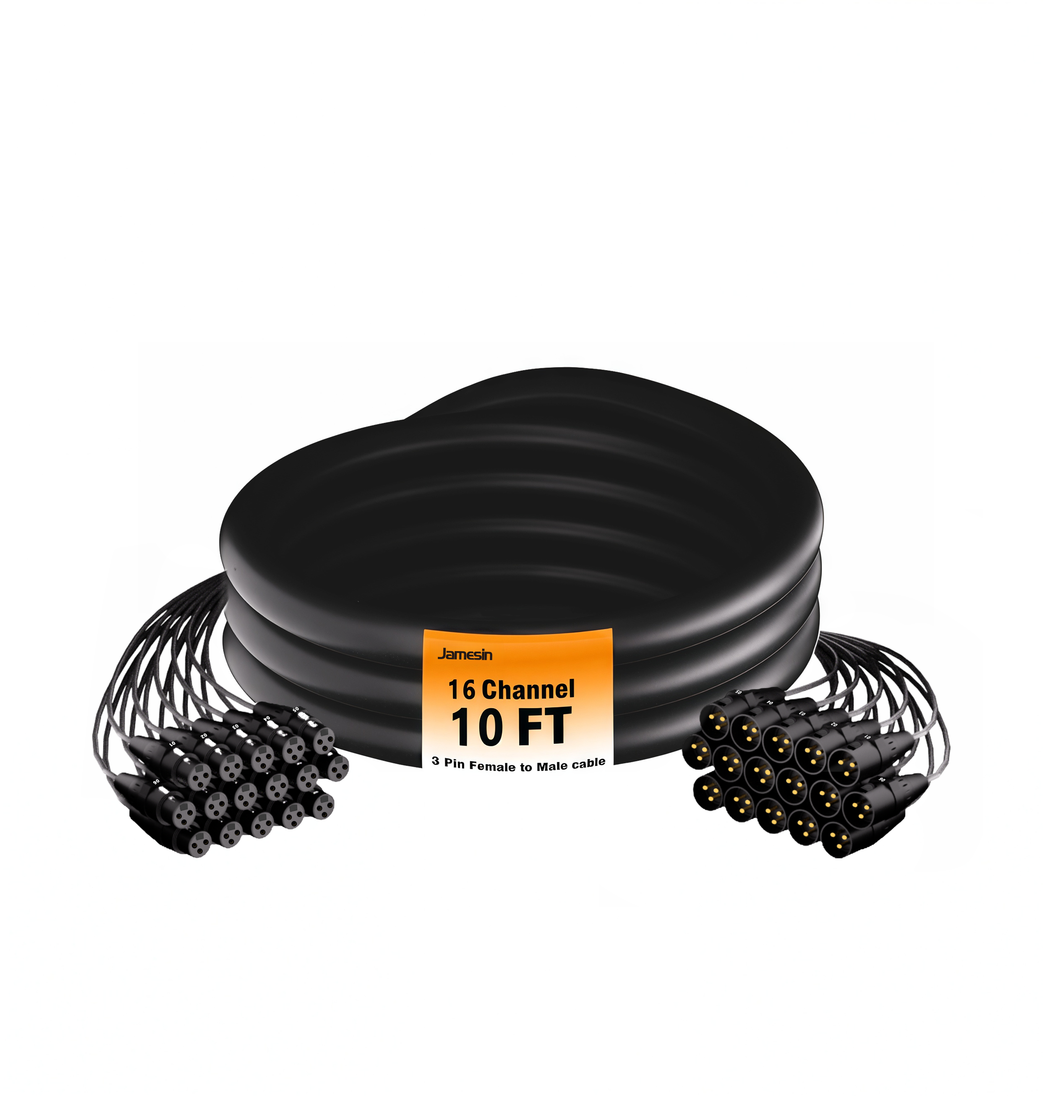 Jamesin Multi-Channel XLR Cables Male to Female Snake Cable with Digital Label and Braided Core Wire Microphone Audio Cable for Stage and Recording Studio, Can Be Used with Any Device