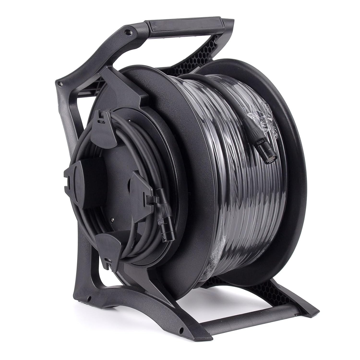 Jamesin CAT6 Shielded Ethercon Cable,with Booted Rj45 and Converta-Shell Connectors, with Reel Stand,Easy to Carry and Store，for Touring, Stage Production, Concerts & Other Applications