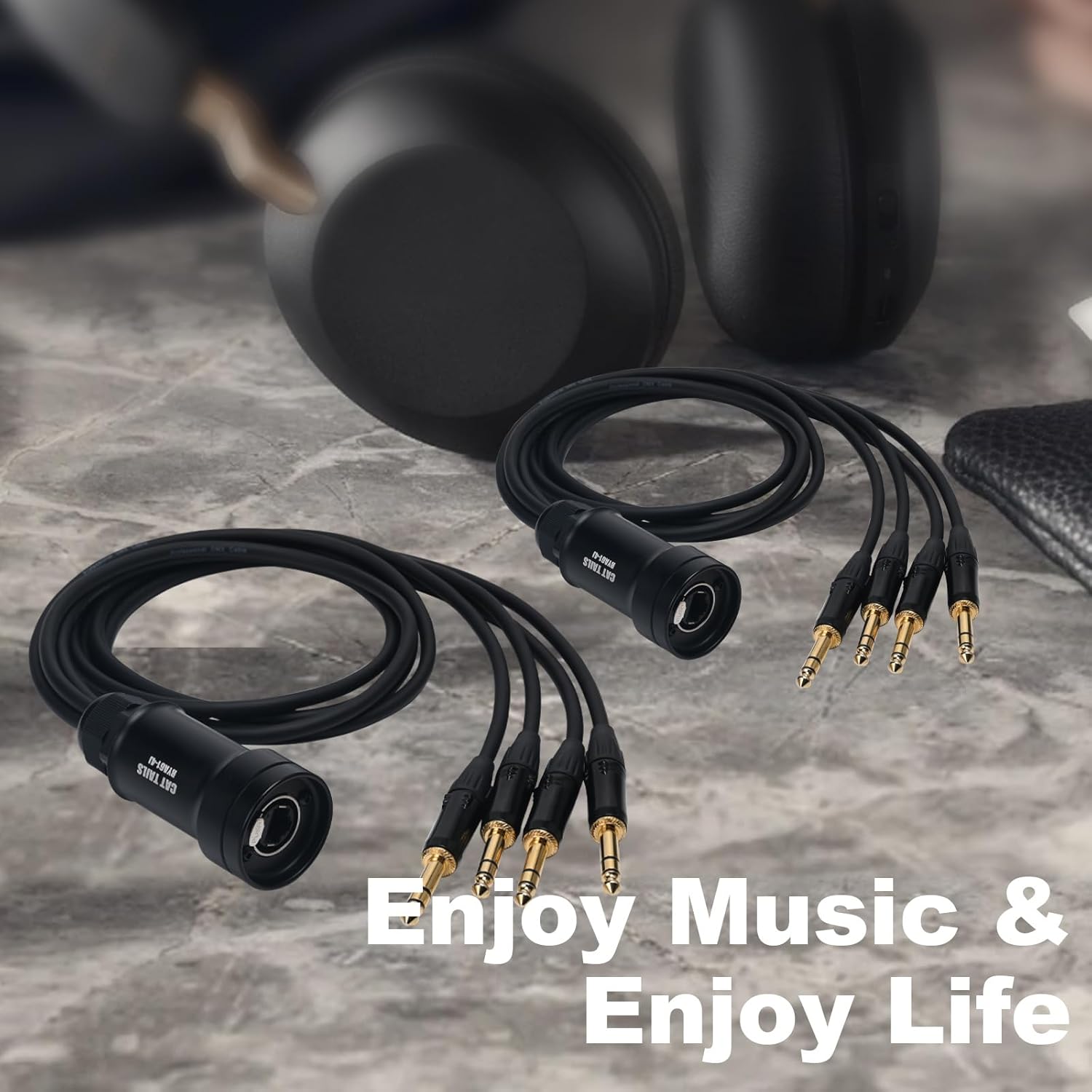 Jamesin 6.3mm Stereo Plug with 3FT Cable to Ethercon Cable, with Cat5/cat6 Network Snake Receiver, for Stage and Recording Studio,3 Feet